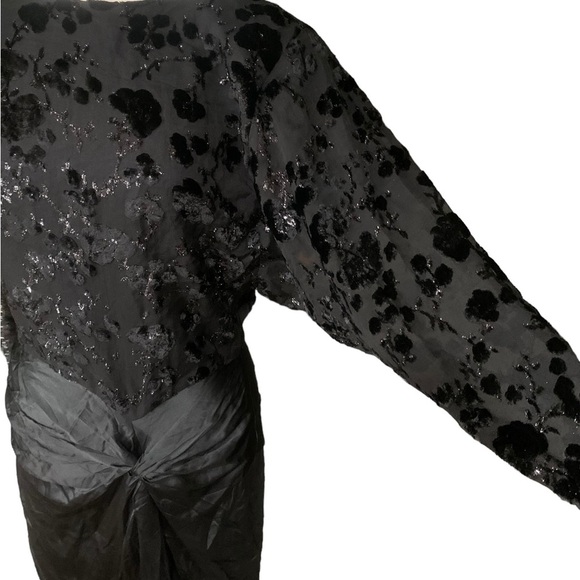 Vintage Saint Romei Black 100% pure Silk NWT  dress size 12 - Picture 4 of 9